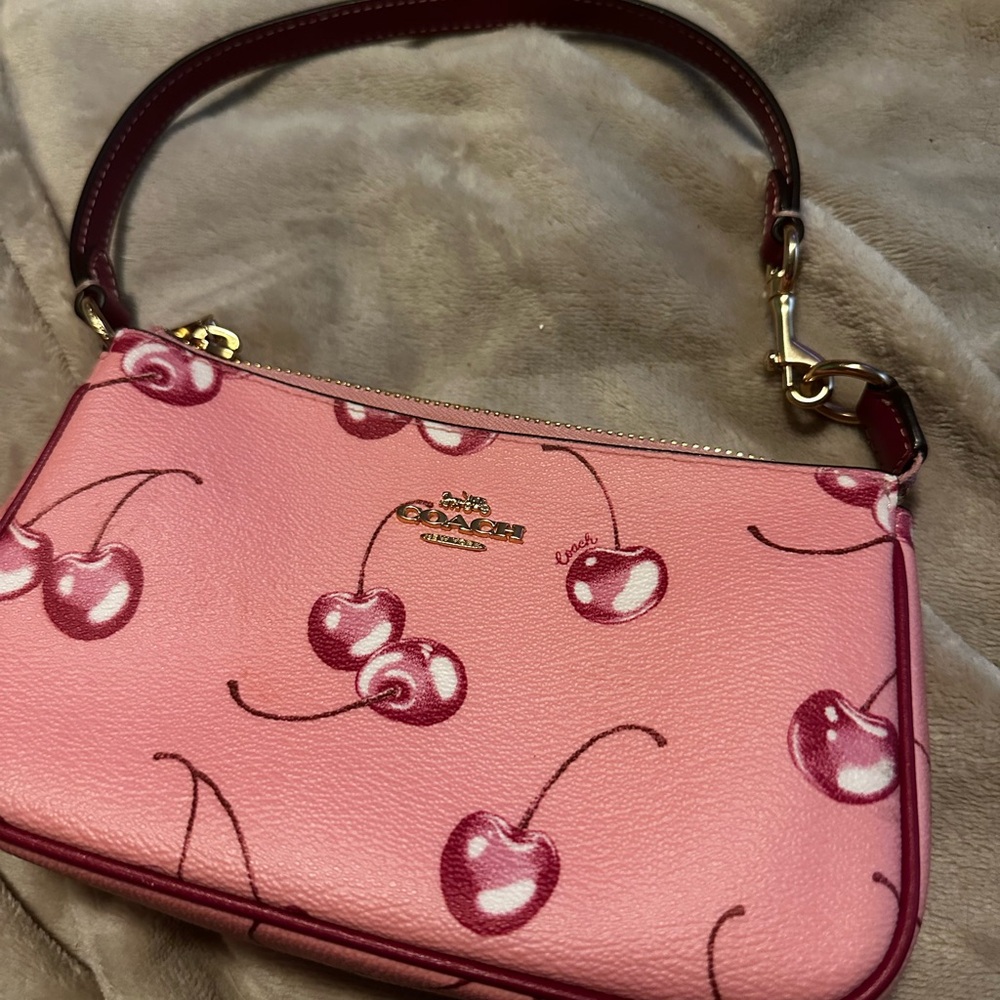 Cherry Coach Wristlet Bag